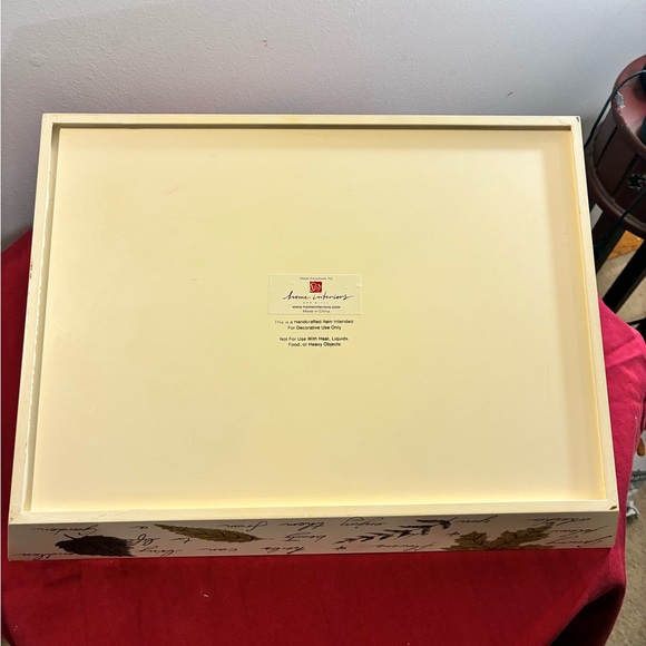 VTG Home Interiors Botanical Autumn Leaf Wooden Caddy Tray - EUC - Picture 9 of 10